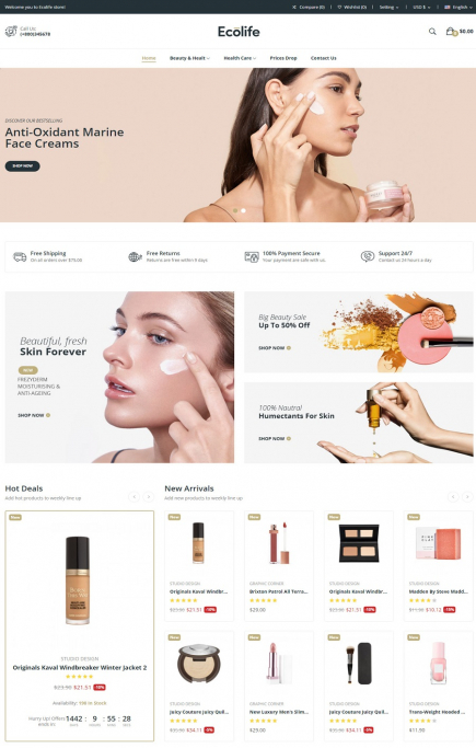 Mẫu website thẩm mỹ spa S5