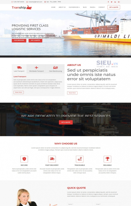 Mẫu web dịch vụ vận tải S04